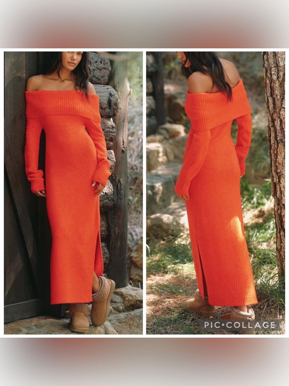 Anthropologie Daily Practice Off-Shoulder Foldover Midi Sweater Dress NWT Medium